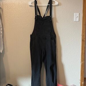 Free People Black Denim Overalls